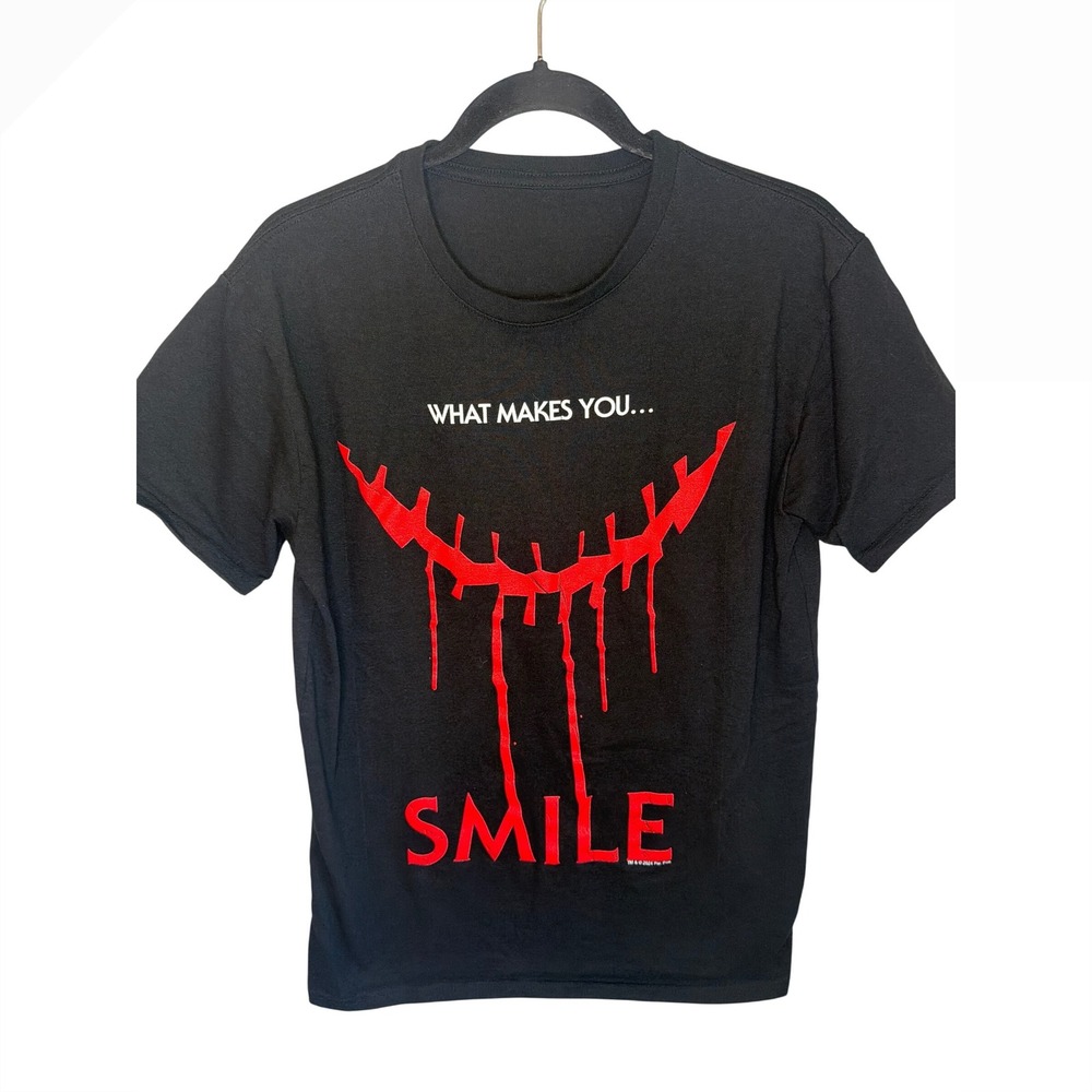 Smile Movie Promo T-Shirt Mens Black‎ Horror Graphic Tee Paramount Pictures 2024